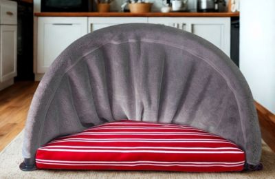 a pet cave for a square pillow pet bed