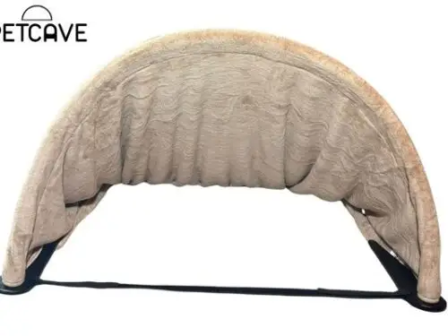 pet cave light coffee pet bed cover and frame, front view