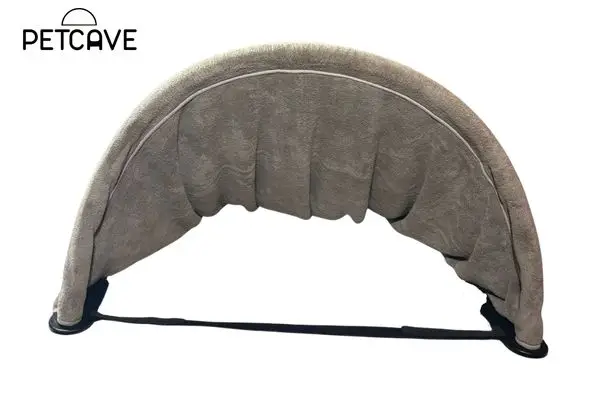 pet cave grey pet bed cover and frame, front view